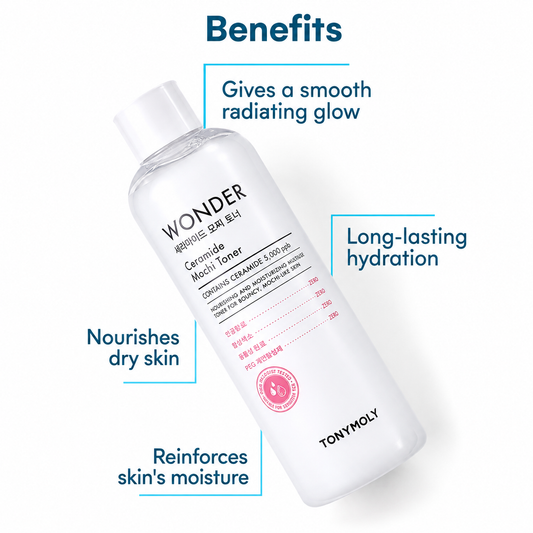 Tony Moly Wonder Ceramide Mochi Toner 500ml Special (+100ml + Cream 30ml)