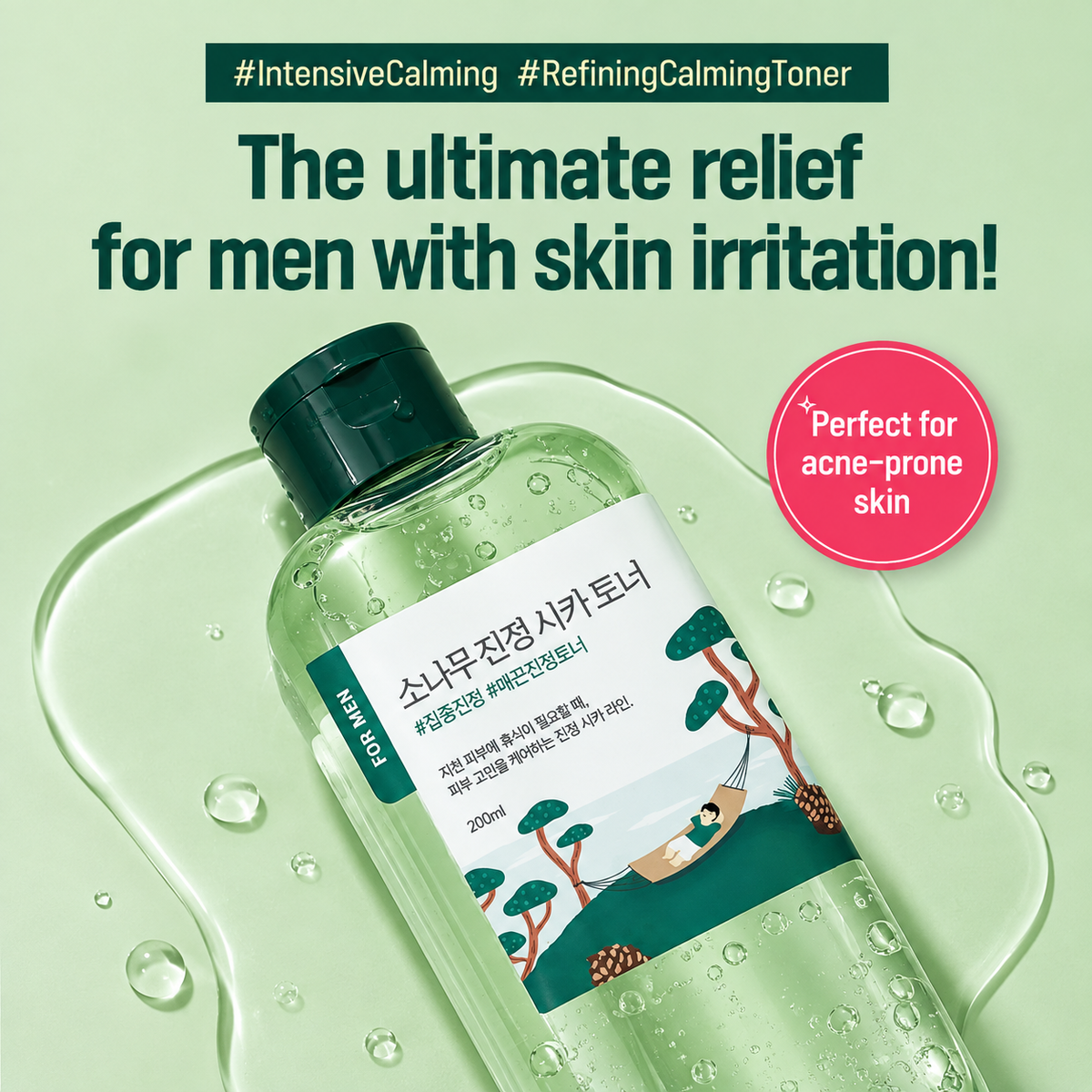 Round Lab for Men Pine Tree Soothing Cica Toner 200ml