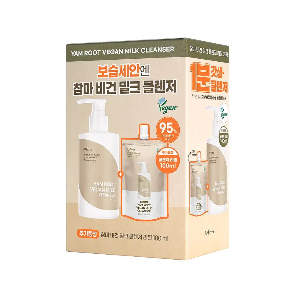 IsnTree Yam Vegan Milk Cleanser 220ml special (+refill 200ml+scrunch)