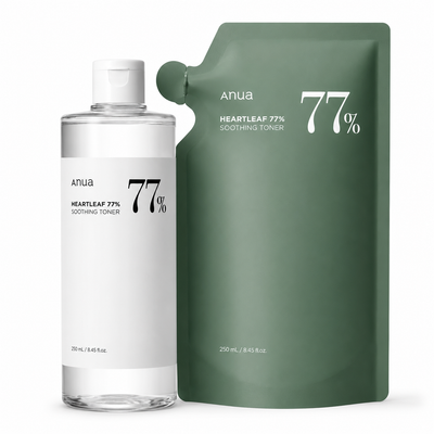 Anua Houttuynia cordata 77 Hyaluronic Acid Moisture Calming Toner 350ml Refill Special Set (+350ml Refill Pack)