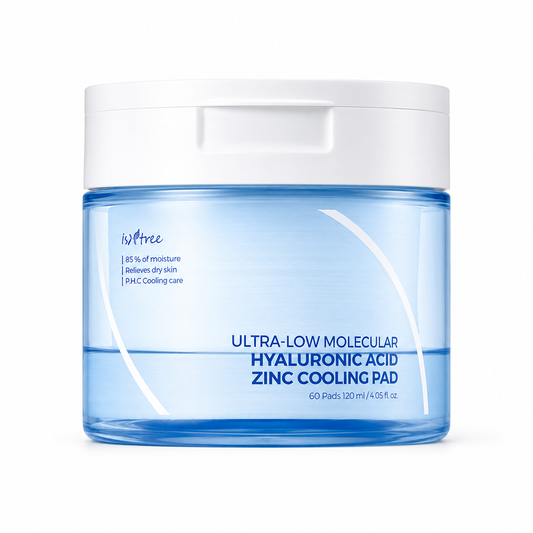 Isntree ultra-low molecular hyaluronic acid zinc cooling pads, 60 sheets
