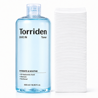 Torriden Dive-in Low Molecular Hyaluronic Acid Toner 500ml Special (60 cotton pads)