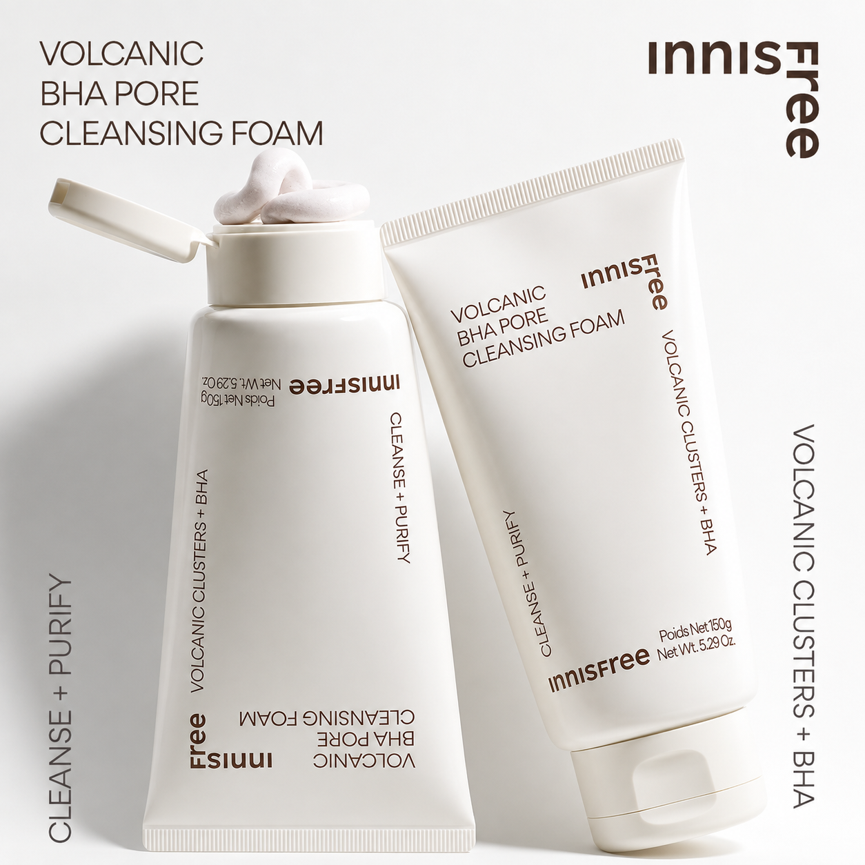 Innisfree Volcanic BHA Pore Cleansing Foam 130g Double Special