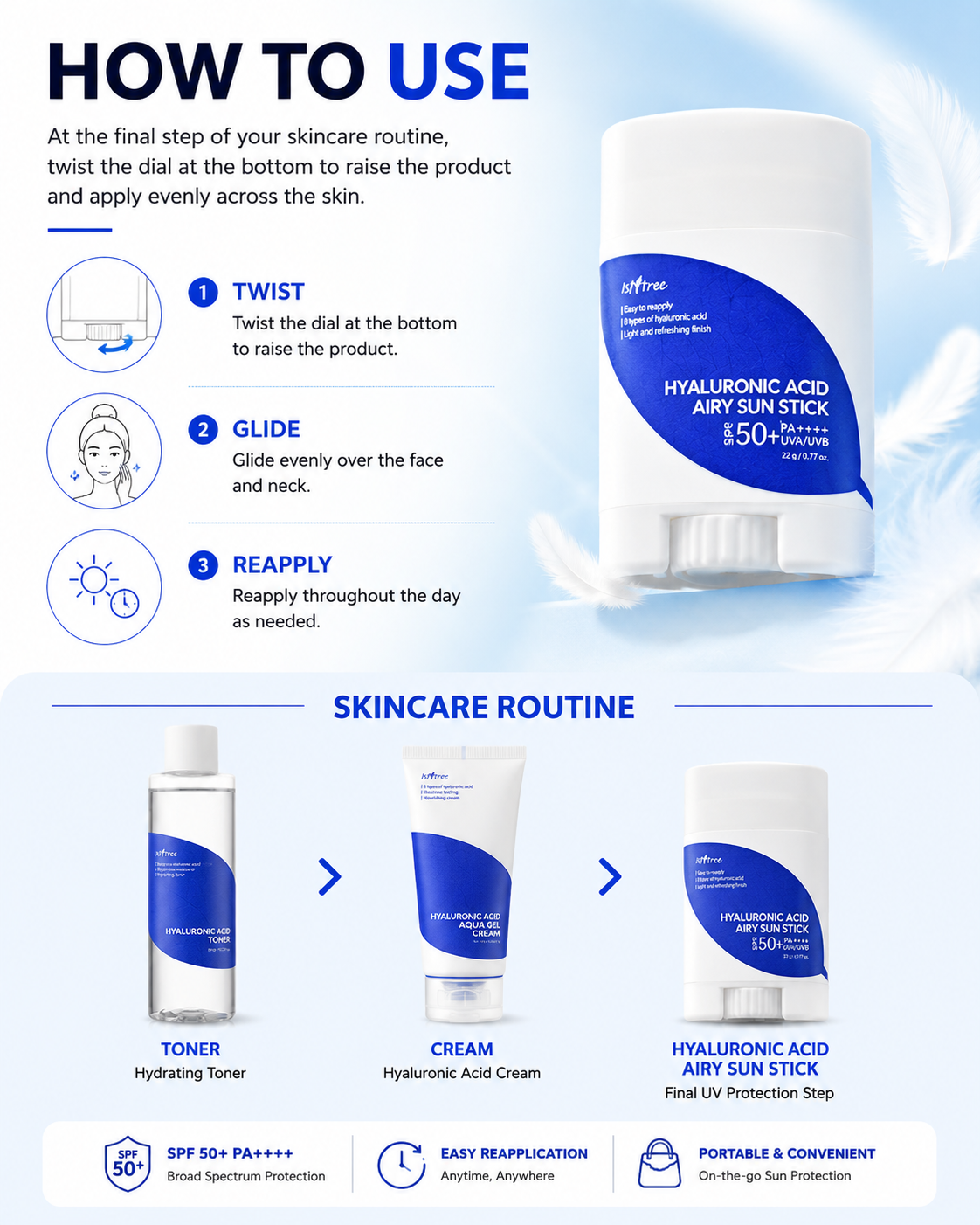 Isntree Hyaluronic Acid Airy Sun Stick 22g