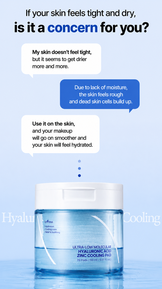 [NCT Jaemin PICK/Cooling Soothing] Isntree ultra-low molecular hyaluronic acid zinc cooling pads, 60 sheets