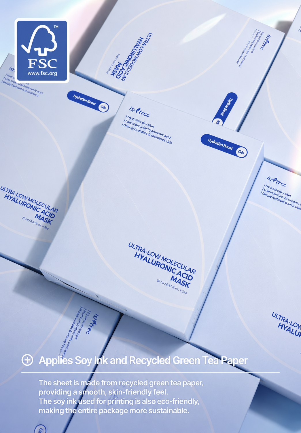 Isntree ultra-low molecule hyaluronic acid mask 10 sheets