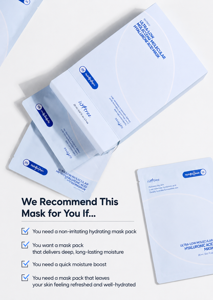 Isntree ultra-low molecule hyaluronic acid mask 10 sheets