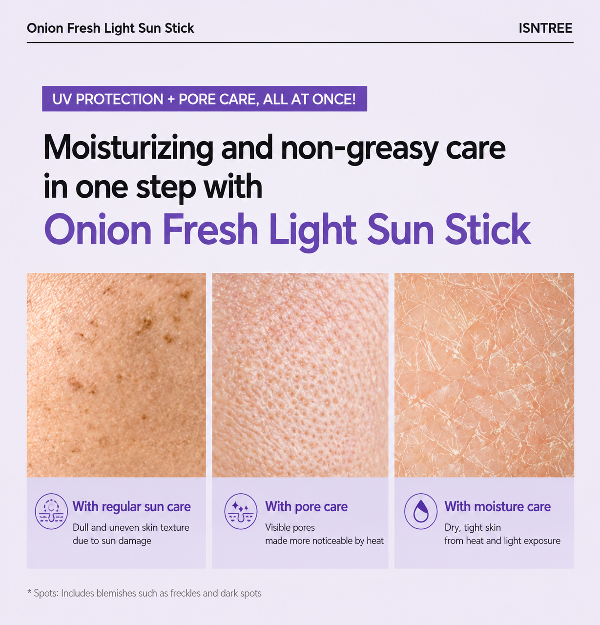 [1+1, Photoaging Sun Care] IsnTree Onion Fresh Light Sun Stick 22g