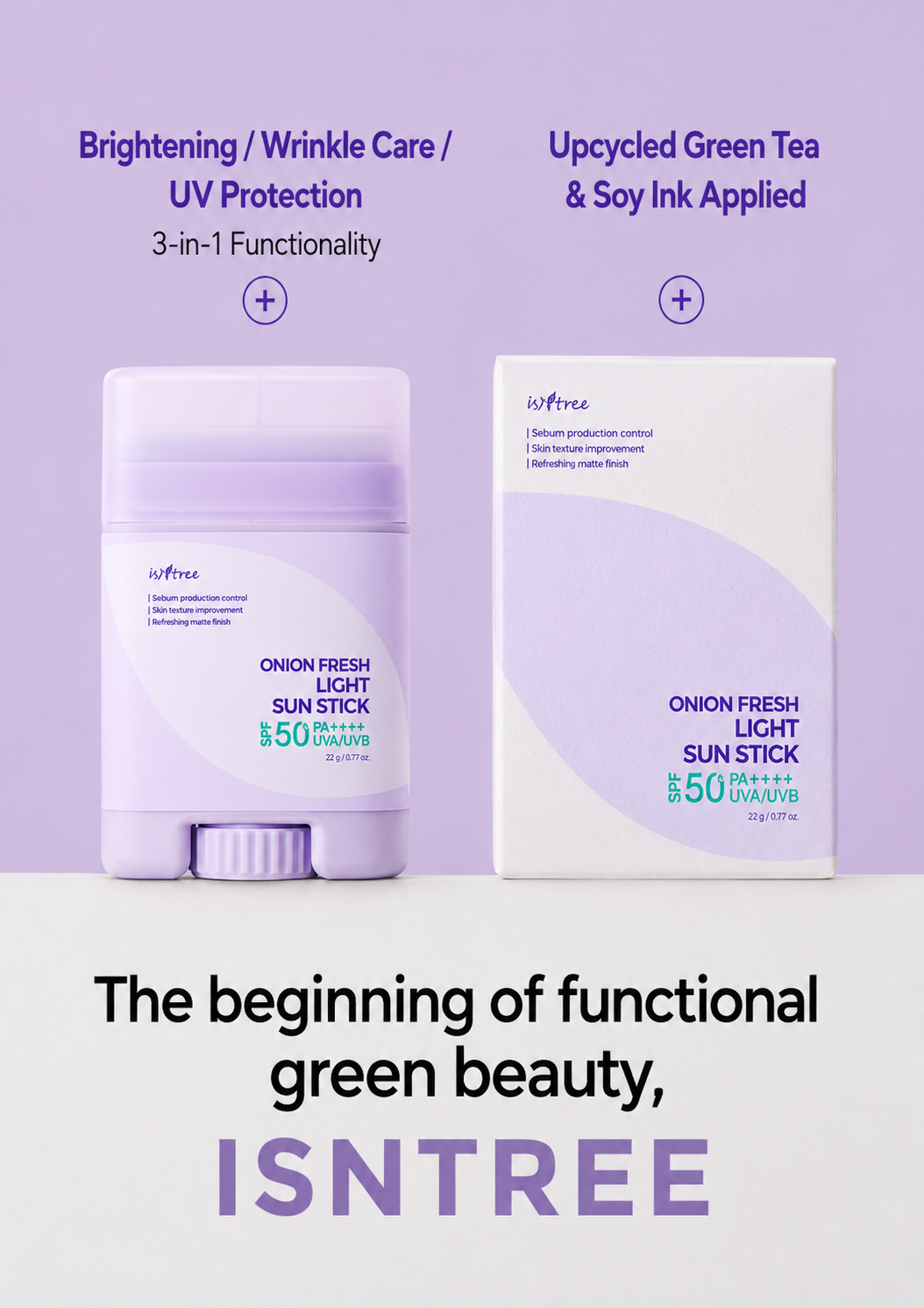 [1+1, Photoaging Sun Care] IsnTree Onion Fresh Light Sun Stick 22g