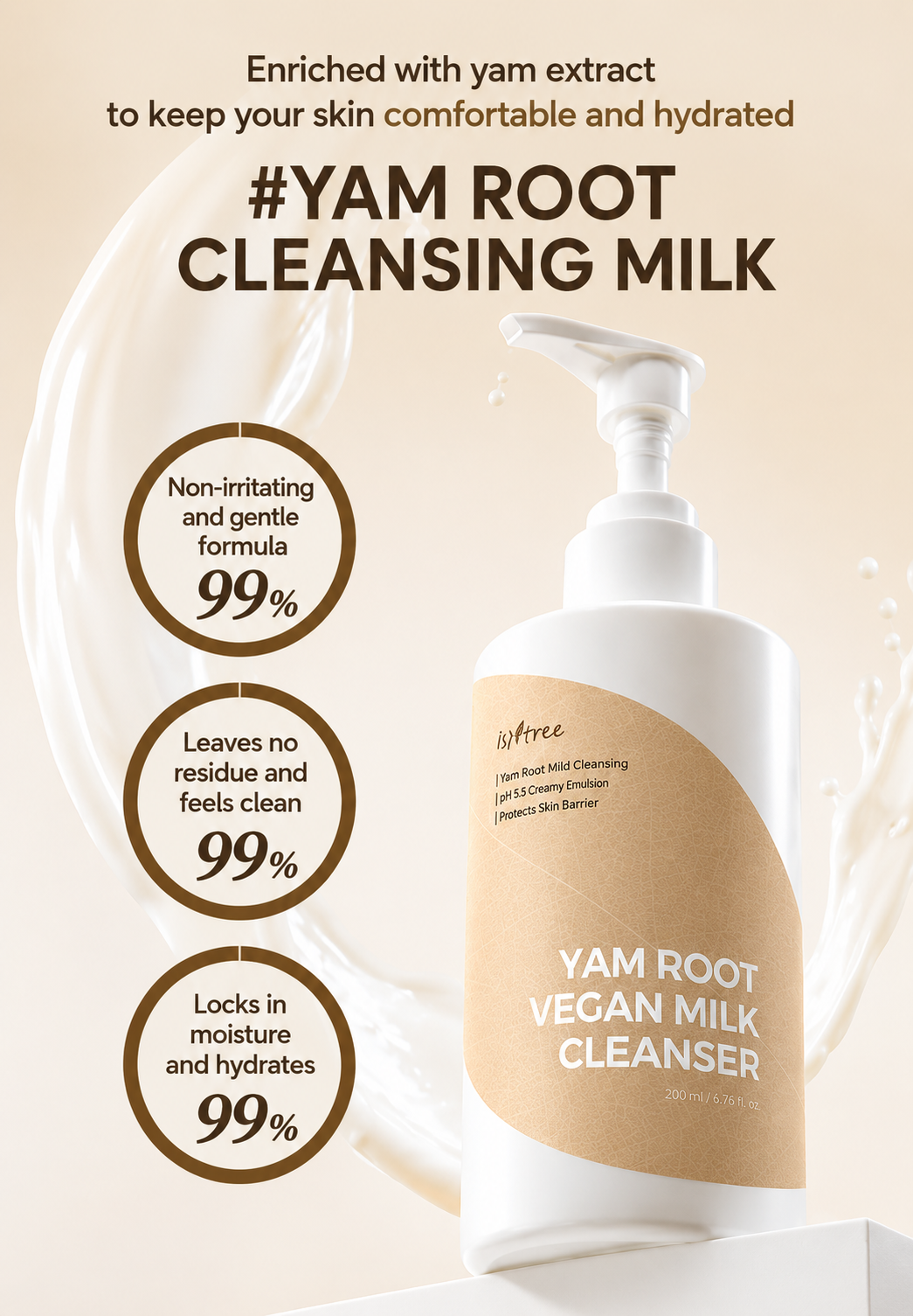 Isntree Yam Vegan Milk Cleanser 220ml