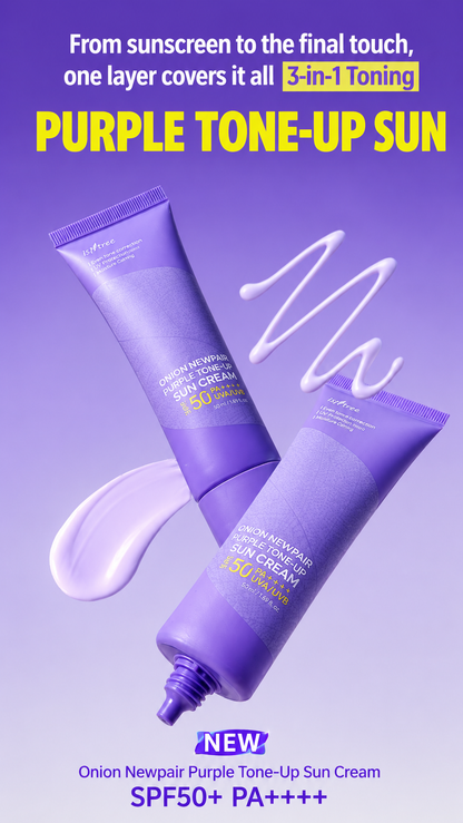 [NEW/3 Color Tone Up] IsnTree Onion New Fair Purple Tone Up Sun Cream 50ml
