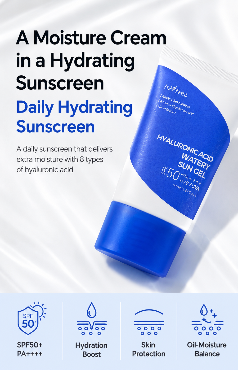 NCT Jaemin PICK Isntree Hyaluronic Acid Fresh Sun Serum 50ml