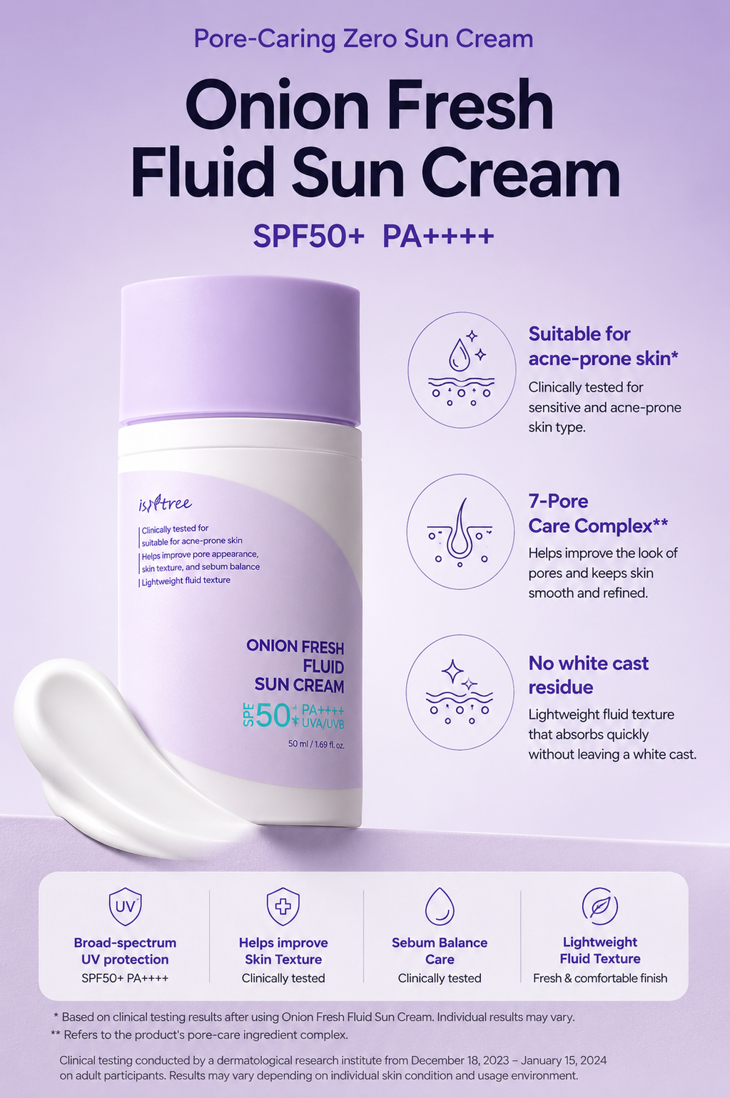 [Heat & Photoaging Aging Care] IsnTree Onion Fresh Fluid Sun Cream 50ml