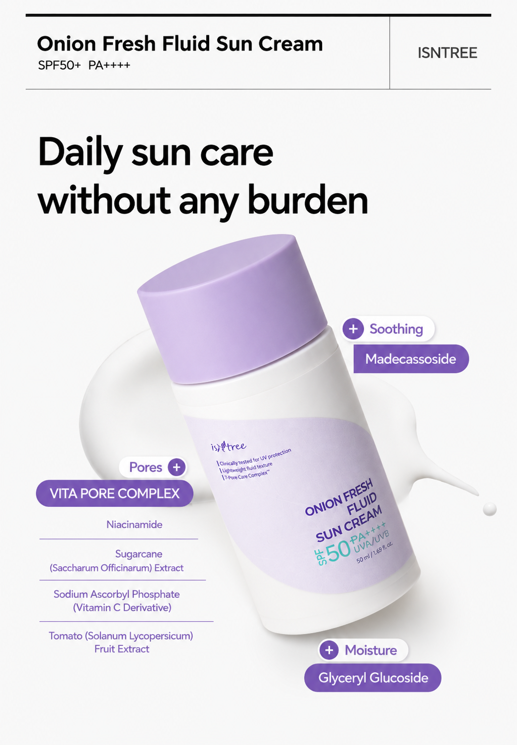 [Heat & Photoaging Aging Care] IsnTree Onion Fresh Fluid Sun Cream 50ml