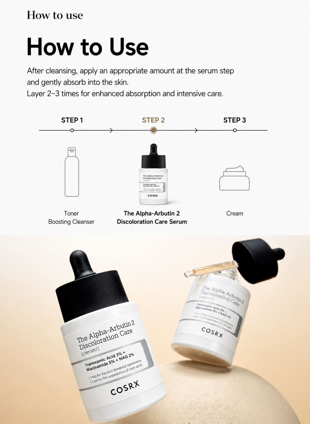 [Traces Care] COSRX The Alpha - Arbutin Serum 50ml (30ml peptide serum provided)