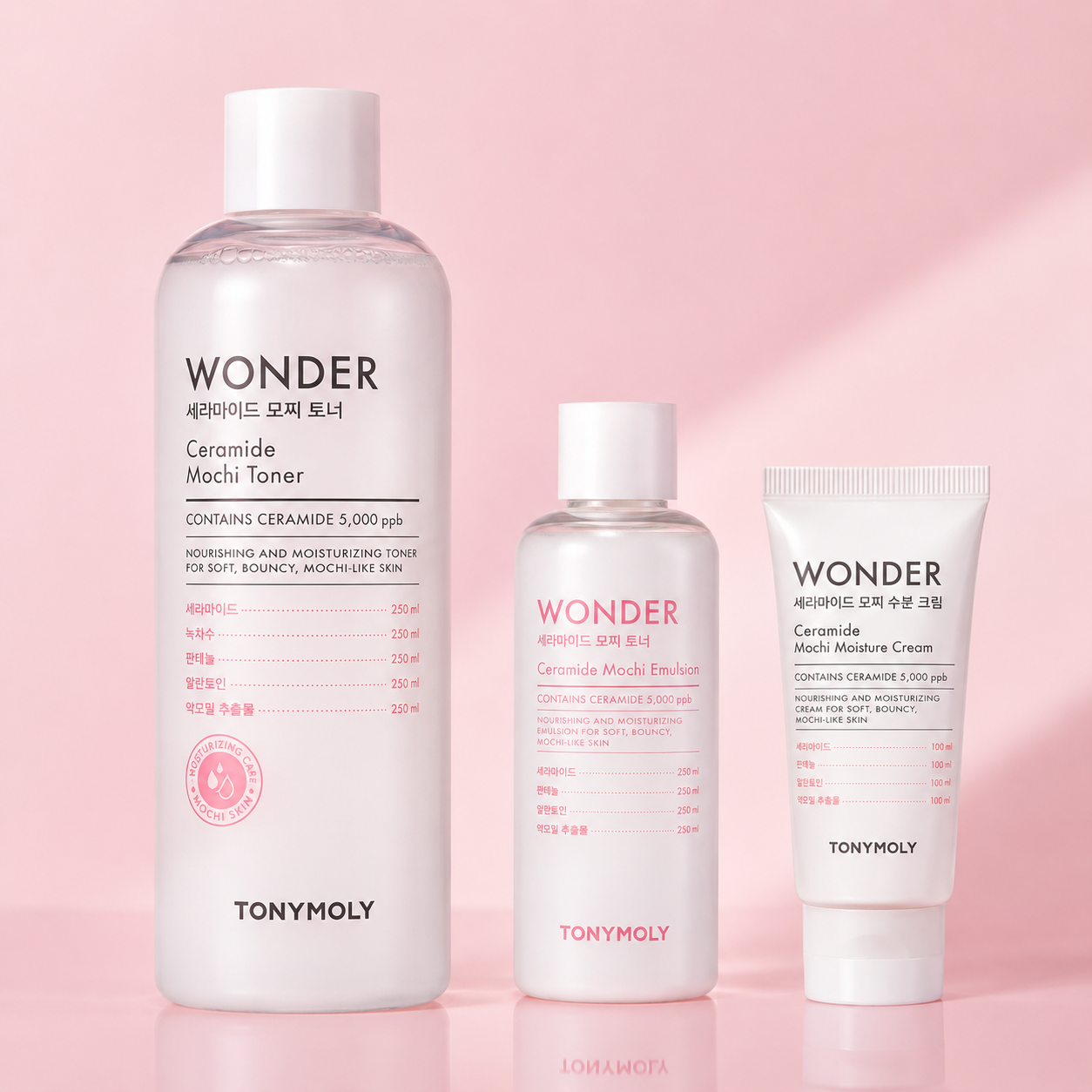 Tony Moly Wonder Ceramide Mochi Toner 500ml Special (+100ml + Cream 30ml)