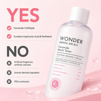 Tony Moly Wonder Ceramide Mochi Toner 500ml Special (+100ml + Cream 30ml)
