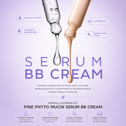 Missha Layering Fit Fine Phytomucin Serum BB Cream 30ml 2 colors