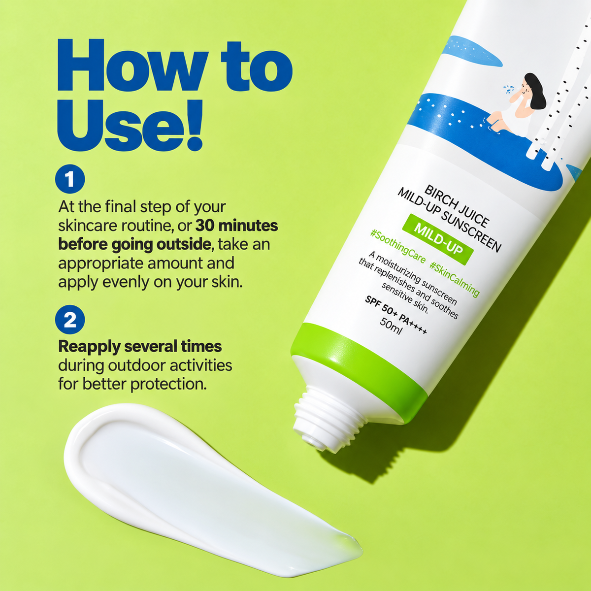 Round Lab Birch Inorganic Sunscreen 50ml Special (+ Cleanser 20ml)
