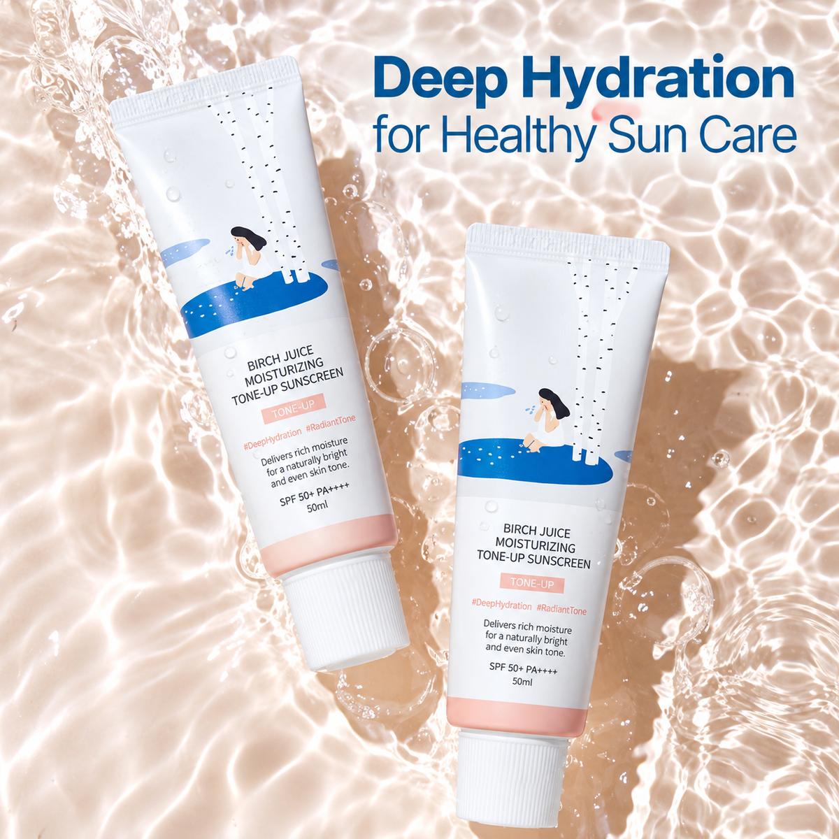 Round Lab Birch Moisture Tone-up Sun Cream 50ml Special (+ Cleanser 20ml)