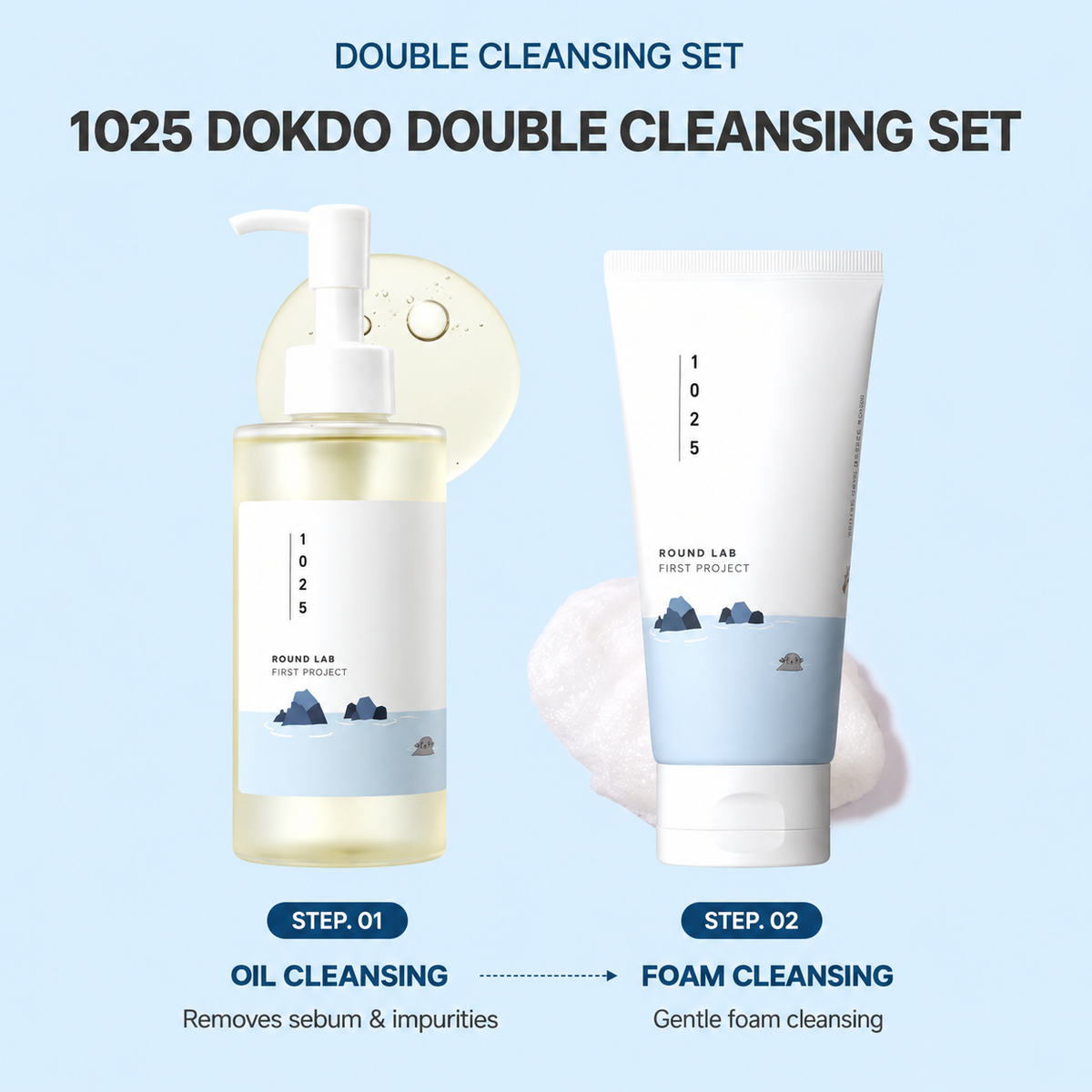 Round Lab Dokdo Cleansing Oil 200ml + Dokdo Cleanser 150ml special