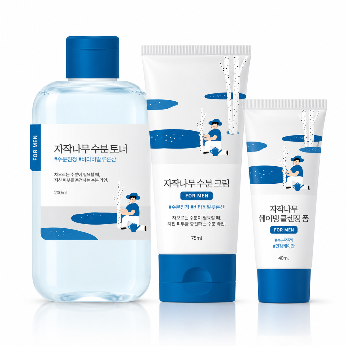Round Lab for Men Birch Toner/Cream 2 Types Special (+Shaving Foam 40ml)