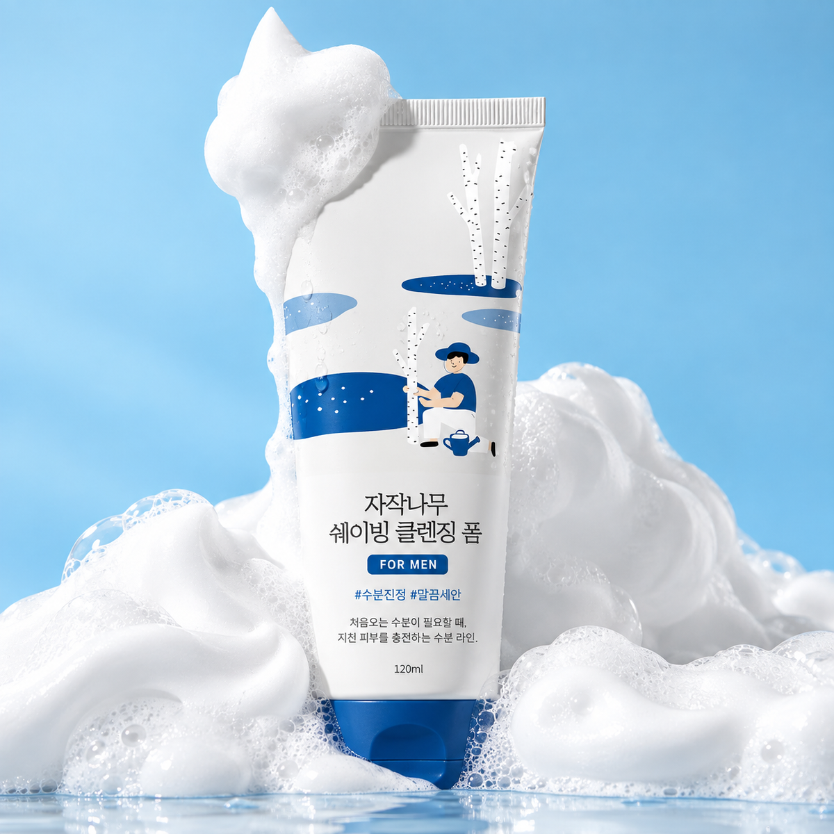 Round Lab for Men Birch Shaving Cleansing Foam 120ml