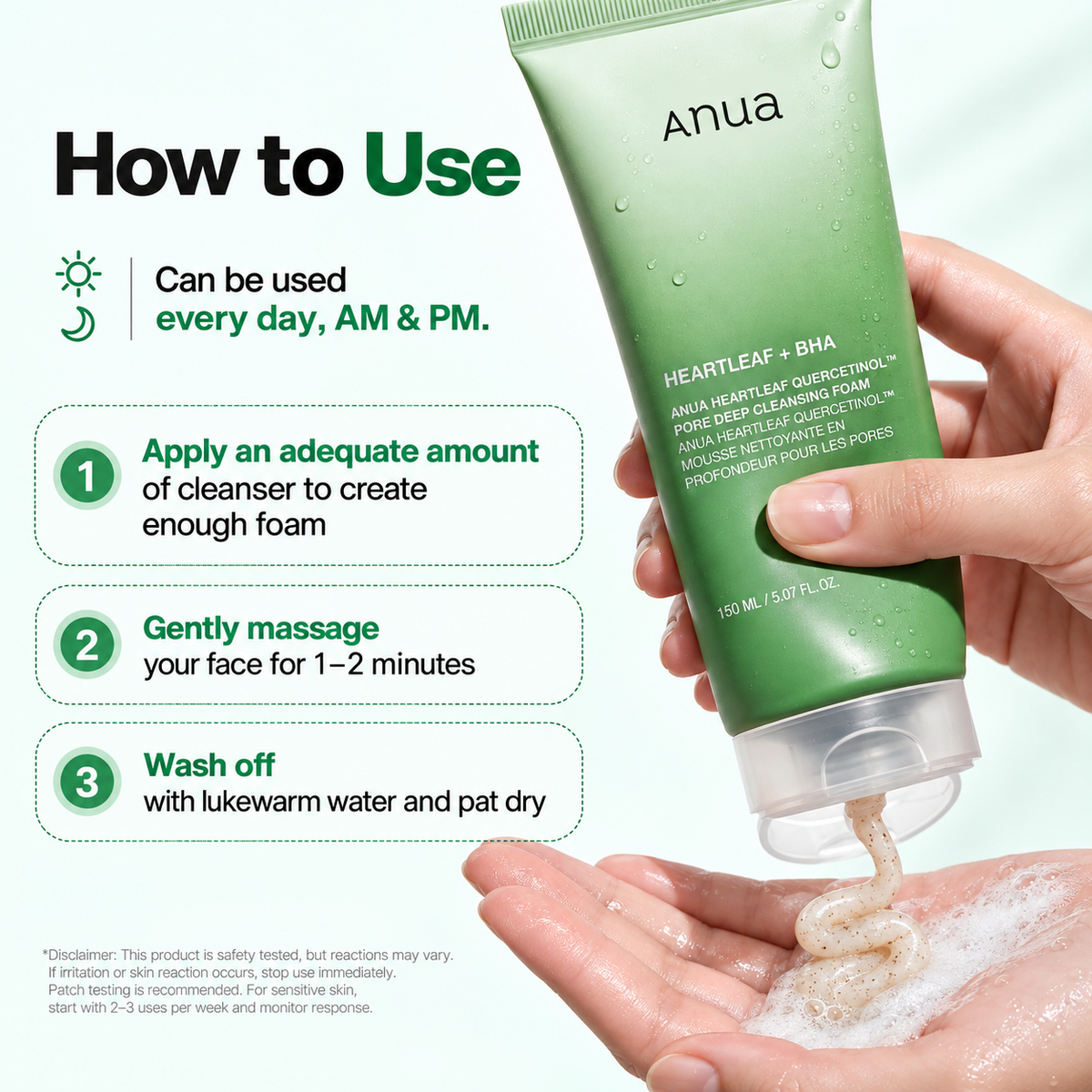 Anua Houttuynia cordata sebum removal pore foam 150ml special (+25ml free)