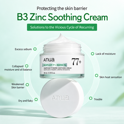 Anua Houttuynia cordata 77 B3 Zinc Soothing Cream 80ml